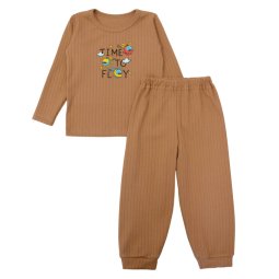 Комплект для мальчика интерлок 381-792 Коричневый Вертолеты