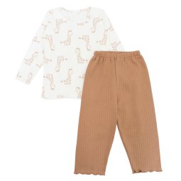 Комплект для девочки интерлок 378-793 Коричневый Жирафы