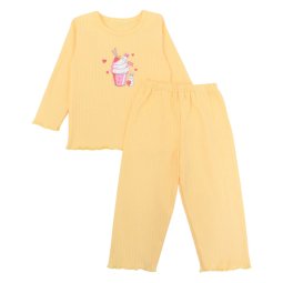 Комплект для девочки интерлок 380-792 Желтый Мороженое