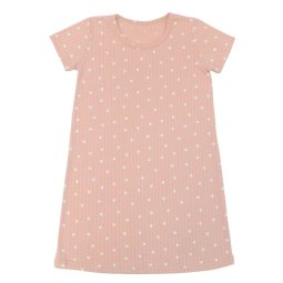 Нічна сорочка для дівчинки інтерлок жакард 366-893 Пильна троянда Горошок 
