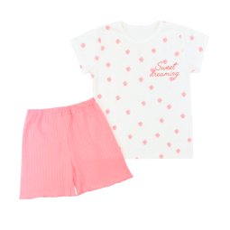 Пижама для девочки интерлок 374-793 Молочный Цветочки