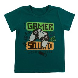 Футболка детская стрейч-кулир 2255-452 Изумрудный Gamer