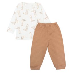 Комплект детский интерлок 379-793 Коричневый Жирафы