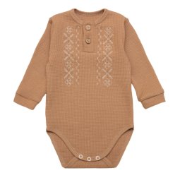 Боди детский интерлок вафелька 6299-812 Бежевый Орнамент