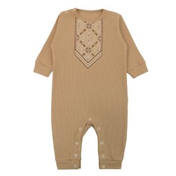 Ромпер для хлопчика інтерлок вафелька 7255-812 Бежевий Орнамент 