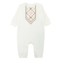 Ромпер для хлопчика інтерлок вафелька 7255-812 Молочний Орнамент 
