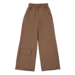 Брюки палаццо для девочки двухнитка 4320-362 Мокко