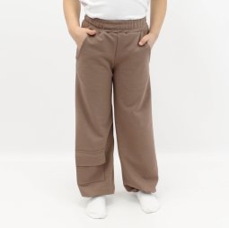 Брюки палаццо для девочки двухнитка 4320-362 Мокко