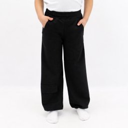 Брюки палаццо для девочки двухнитка 4320-362 Черный