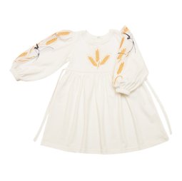 Сукня з вишивкою для дівчинки стрейч-кулір 5236-452 Молочний Колоски 