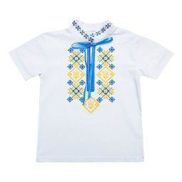 Вышиванка для мальчика стрейч-кулир 2322-451 Желтый Тризуб