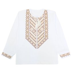 Вишиванка детская стрейч-кулир 4331-451 Коричневый Орнамент