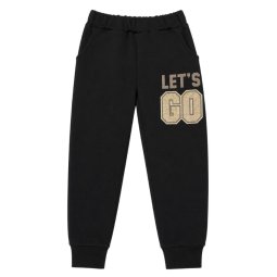 Брюки спортивные детские Джогеры двухнитка 4258-362 Чёрный Let`s Go