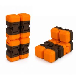 Игрушка-антистресс 3D 2025-101 Бесконечный кубик Коричнево-оранжевый