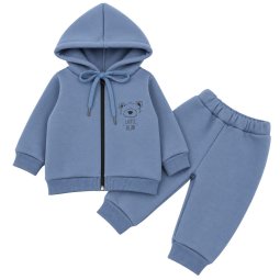 Костюм для мальчика трехнитка начес 7228-352 Серо-голубой Little bear